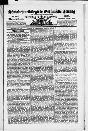Königlich privilegirte Berlinische Zeitung von Staats- und gelehrten Sachen vom 28.10.1893