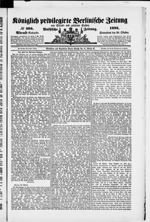 Königlich privilegirte Berlinische Zeitung von Staats- und gelehrten Sachen vom 28.10.1893