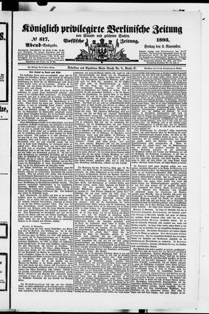 Königlich privilegirte Berlinische Zeitung von Staats- und gelehrten Sachen vom 03.11.1893