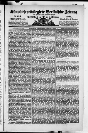 Königlich privilegirte Berlinische Zeitung von Staats- und gelehrten Sachen vom 04.11.1893