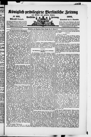Königlich privilegirte Berlinische Zeitung von Staats- und gelehrten Sachen vom 11.11.1893