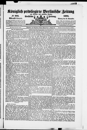 Königlich privilegirte Berlinische Zeitung von Staats- und gelehrten Sachen vom 13.11.1893