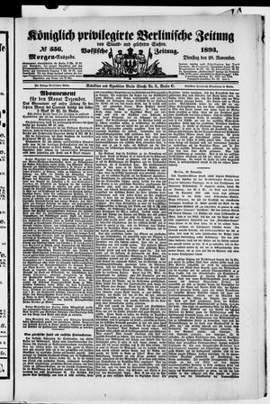 Königlich privilegirte Berlinische Zeitung von Staats- und gelehrten Sachen vom 28.11.1893
