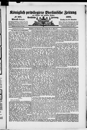 Königlich privilegirte Berlinische Zeitung von Staats- und gelehrten Sachen vom 28.11.1893