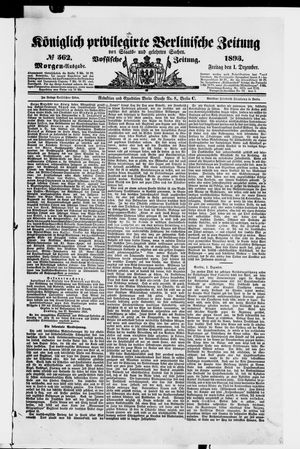 Königlich privilegirte Berlinische Zeitung von Staats- und gelehrten Sachen vom 01.12.1893