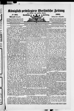 Königlich privilegirte Berlinische Zeitung von Staats- und gelehrten Sachen vom 01.12.1893