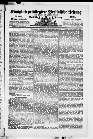 Königlich privilegirte Berlinische Zeitung von Staats- und gelehrten Sachen vom 03.12.1893