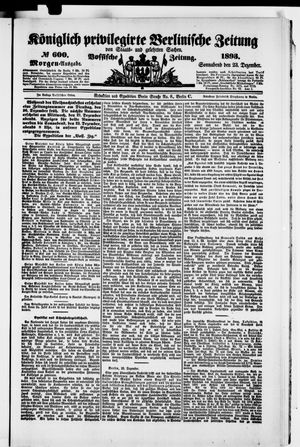 Königlich privilegirte Berlinische Zeitung von Staats- und gelehrten Sachen vom 23.12.1893
