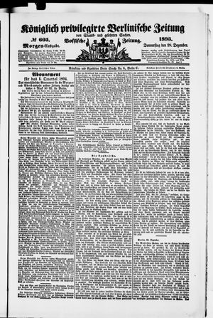 Königlich privilegirte Berlinische Zeitung von Staats- und gelehrten Sachen vom 28.12.1893