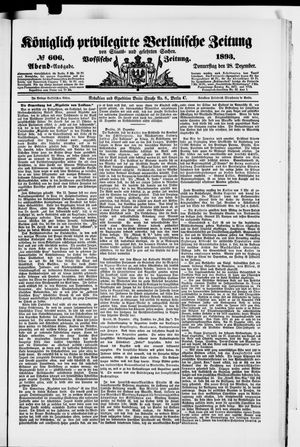 Königlich privilegirte Berlinische Zeitung von Staats- und gelehrten Sachen vom 28.12.1893