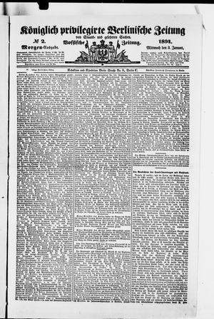 Königlich privilegirte Berlinische Zeitung von Staats- und gelehrten Sachen on Jan 3, 1894