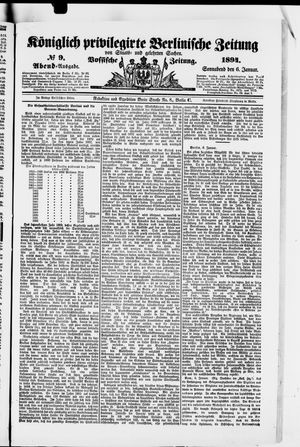 Königlich privilegirte Berlinische Zeitung von Staats- und gelehrten Sachen vom 06.01.1894