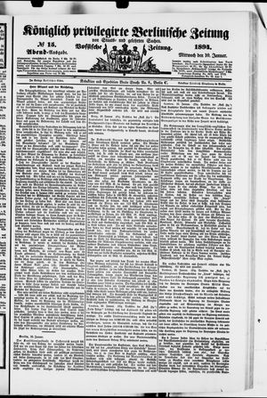 Königlich privilegirte Berlinische Zeitung von Staats- und gelehrten Sachen on Jan 10, 1894