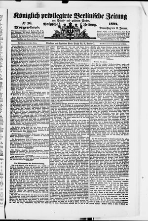 Königlich privilegirte Berlinische Zeitung von Staats- und gelehrten Sachen on Jan 11, 1894