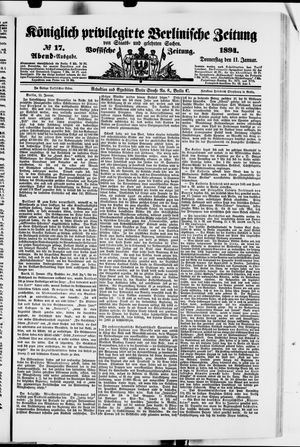 Königlich privilegirte Berlinische Zeitung von Staats- und gelehrten Sachen on Jan 11, 1894