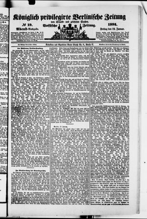 Königlich privilegirte Berlinische Zeitung von Staats- und gelehrten Sachen on Jan 12, 1894