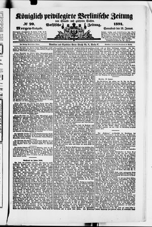 Königlich privilegirte Berlinische Zeitung von Staats- und gelehrten Sachen vom 13.01.1894