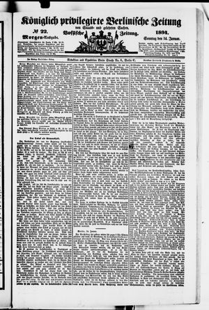 Königlich privilegirte Berlinische Zeitung von Staats- und gelehrten Sachen vom 14.01.1894