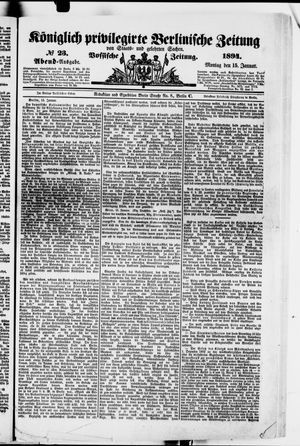 Königlich privilegirte Berlinische Zeitung von Staats- und gelehrten Sachen vom 15.01.1894