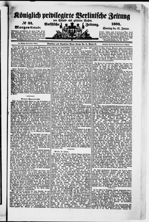 Königlich privilegirte Berlinische Zeitung von Staats- und gelehrten Sachen vom 21.01.1894