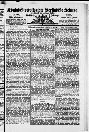 Königlich privilegirte Berlinische Zeitung von Staats- und gelehrten Sachen vom 23.01.1894