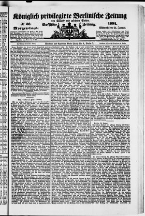 Königlich privilegirte Berlinische Zeitung von Staats- und gelehrten Sachen vom 24.01.1894