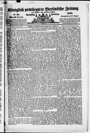 Königlich privilegirte Berlinische Zeitung von Staats- und gelehrten Sachen on Jan 27, 1894