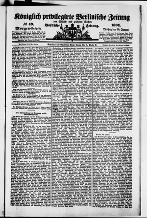 Königlich privilegirte Berlinische Zeitung von Staats- und gelehrten Sachen on Jan 30, 1894