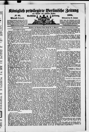 Königlich privilegirte Berlinische Zeitung von Staats- und gelehrten Sachen on Jan 31, 1894