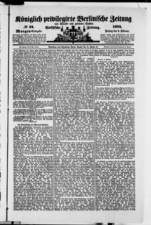 Königlich privilegirte Berlinische Zeitung von Staats- und gelehrten Sachen vom 02.02.1894