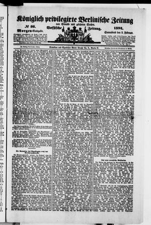 Königlich privilegirte Berlinische Zeitung von Staats- und gelehrten Sachen vom 03.02.1894