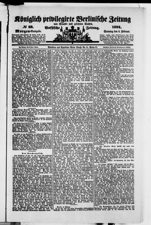 Königlich privilegirte Berlinische Zeitung von Staats- und gelehrten Sachen vom 04.02.1894