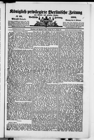 Königlich privilegirte Berlinische Zeitung von Staats- und gelehrten Sachen vom 05.02.1894
