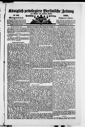 Königlich privilegirte Berlinische Zeitung von Staats- und gelehrten Sachen vom 06.02.1894