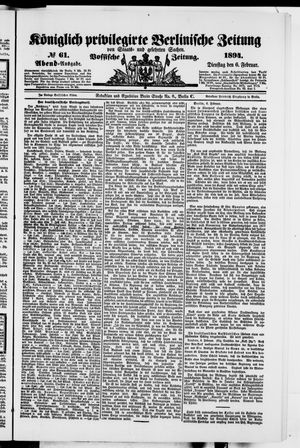 Königlich privilegirte Berlinische Zeitung von Staats- und gelehrten Sachen vom 06.02.1894