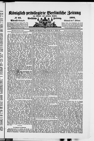 Königlich privilegirte Berlinische Zeitung von Staats- und gelehrten Sachen vom 07.02.1894