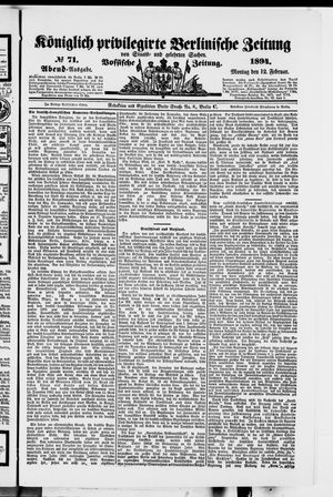 Königlich privilegirte Berlinische Zeitung von Staats- und gelehrten Sachen vom 12.02.1894