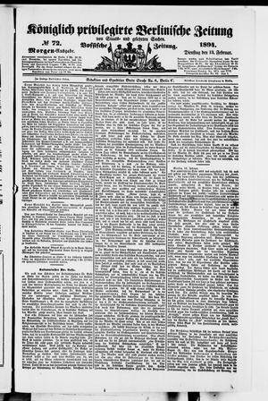 Königlich privilegirte Berlinische Zeitung von Staats- und gelehrten Sachen vom 13.02.1894