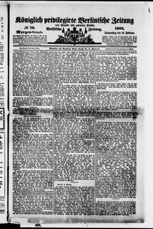 Königlich privilegirte Berlinische Zeitung von Staats- und gelehrten Sachen on Feb 15, 1894
