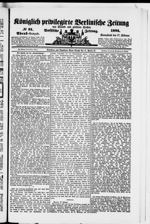 Königlich privilegirte Berlinische Zeitung von Staats- und gelehrten Sachen vom 17.02.1894