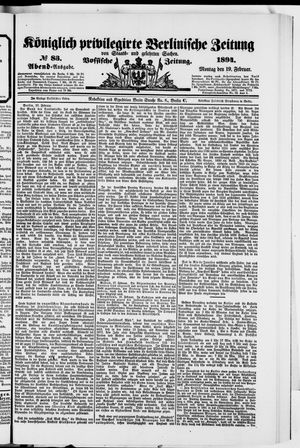 Königlich privilegirte Berlinische Zeitung von Staats- und gelehrten Sachen vom 19.02.1894