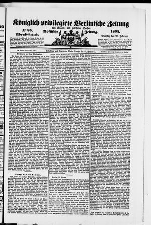 Königlich privilegirte Berlinische Zeitung von Staats- und gelehrten Sachen vom 20.02.1894