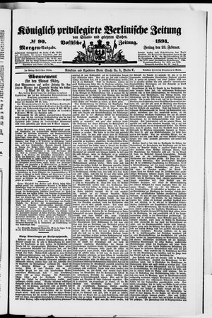 Königlich privilegirte Berlinische Zeitung von Staats- und gelehrten Sachen vom 23.02.1894