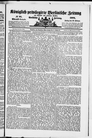 Königlich privilegirte Berlinische Zeitung von Staats- und gelehrten Sachen vom 23.02.1894