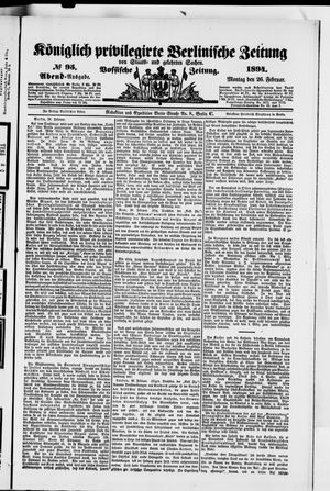 Königlich privilegirte Berlinische Zeitung von Staats- und gelehrten Sachen vom 26.02.1894