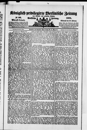 Königlich privilegirte Berlinische Zeitung von Staats- und gelehrten Sachen vom 28.02.1894