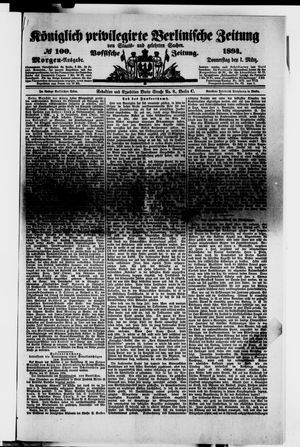 Königlich privilegirte Berlinische Zeitung von Staats- und gelehrten Sachen vom 01.03.1894