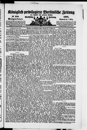 Königlich privilegirte Berlinische Zeitung von Staats- und gelehrten Sachen on Mar 7, 1894