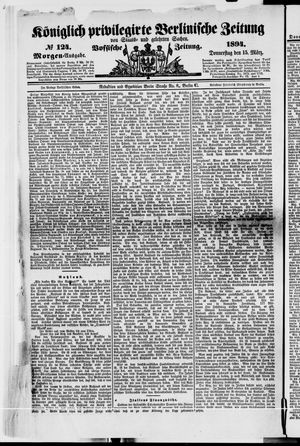 Königlich privilegirte Berlinische Zeitung von Staats- und gelehrten Sachen on Mar 15, 1894