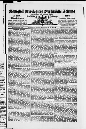 Königlich privilegirte Berlinische Zeitung von Staats- und gelehrten Sachen on Mar 17, 1894